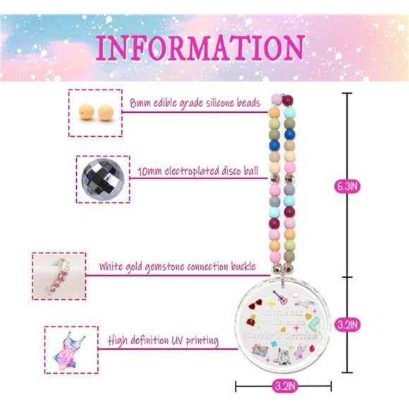 Crystal car charm rear view mirror hanging sun catcher colorful bead pendant - Picture 2 of 7